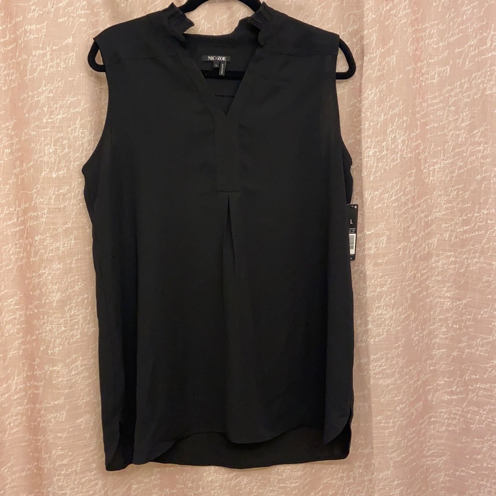 NIC+ZOE Black Sleeveless Blouse NWT